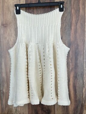 Blue Ashphalt Vintage Knit Sleeveless Free Drape Crochet No Head Sweater S